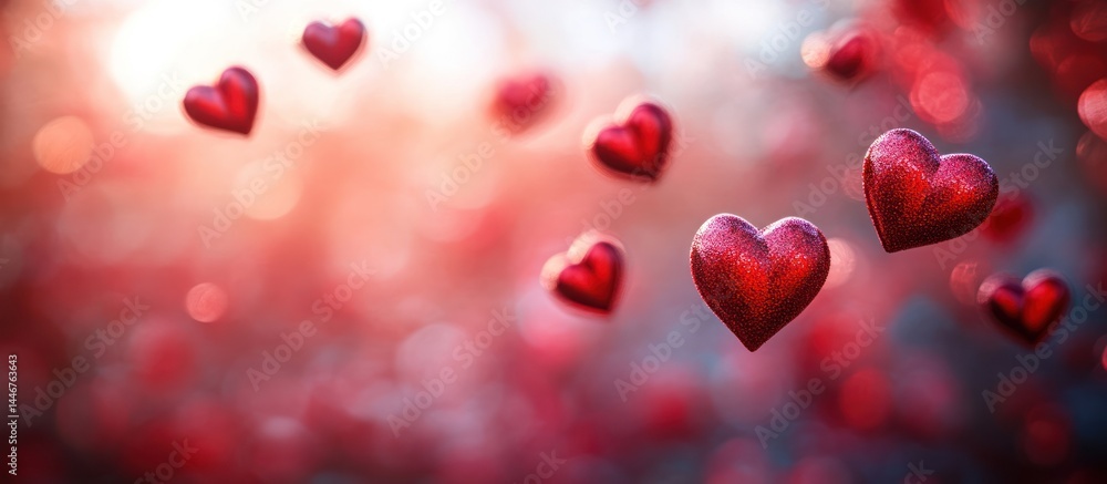 Floating Hearts in Soft Focus Sunlight Floating Hearts in Soft Focus Sunlight