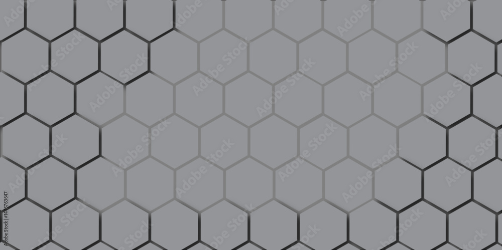Naklejka premium Seamless Hexagonal Metal Grid Pattern with Geometric Design and Texture