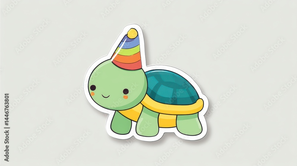 Cute Cartoon Turtle with Hat Cute Cartoon Turtle with Hat