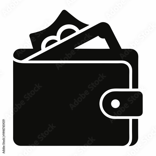 Money Wallet silhouette vector illustration