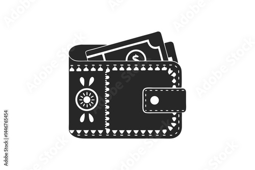 Money Wallet icon silhouette vector illustration