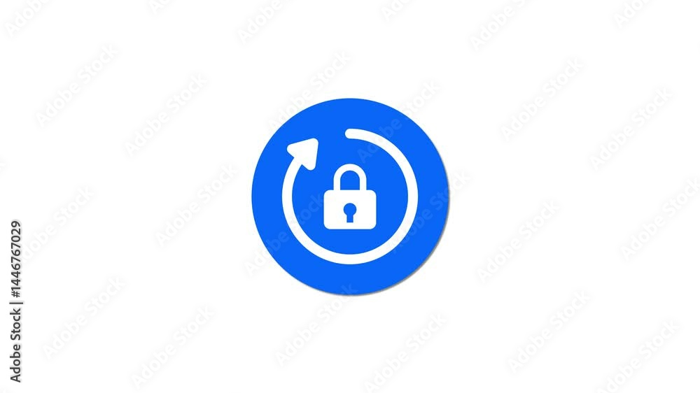Password Reset Animation With Lock Icon For Security And Account Recovery Process Password Reset Animation With Lock Icon For Security And Account Recovery Process