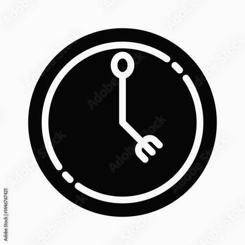 Design Illustration graphic of meal time icon with glyph style. Suitable for UI, mobile design, web design, etc.