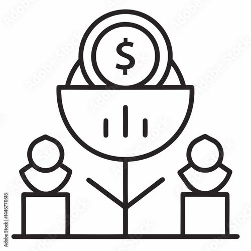 Investment icon. Containing investor, mutual fund, asset, risk management, economy, financial gain, interest and stock icons. Solid icon collection.