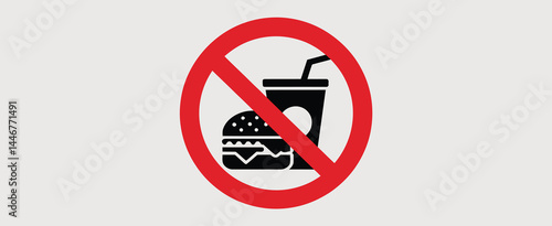 No Food or Drinks Allowed Sign Icon Graphic