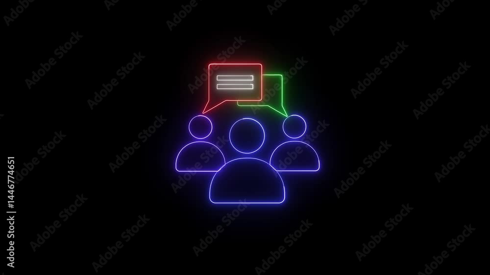Neon Team Communication On Black Background. Connectivity with team and comminication concept. Neon Team Communication On Black Background. Connectivity with team and comminication concept.