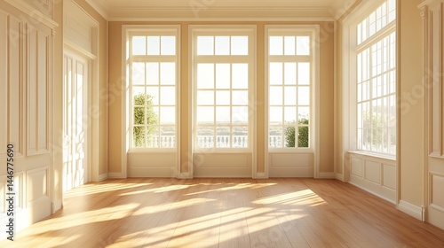 Wallpaper Mural Bright and Airy Room with Abundant Windows Showcasing Natural Light on Warm Wooden Flooring Design Torontodigital.ca