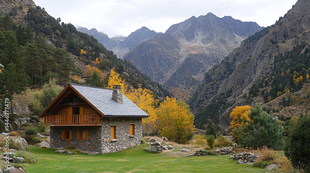 Mountain Cabin Autumn Mountain Cabin Autumn