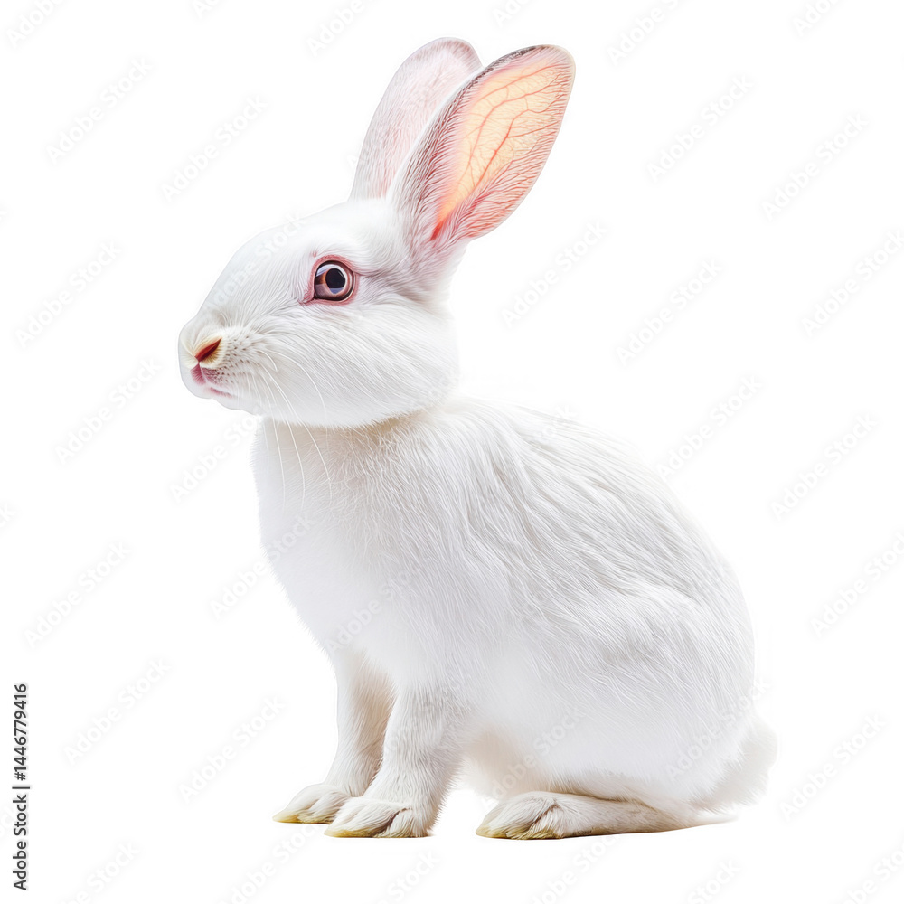 Fototapeta premium White Rabbit Sitting