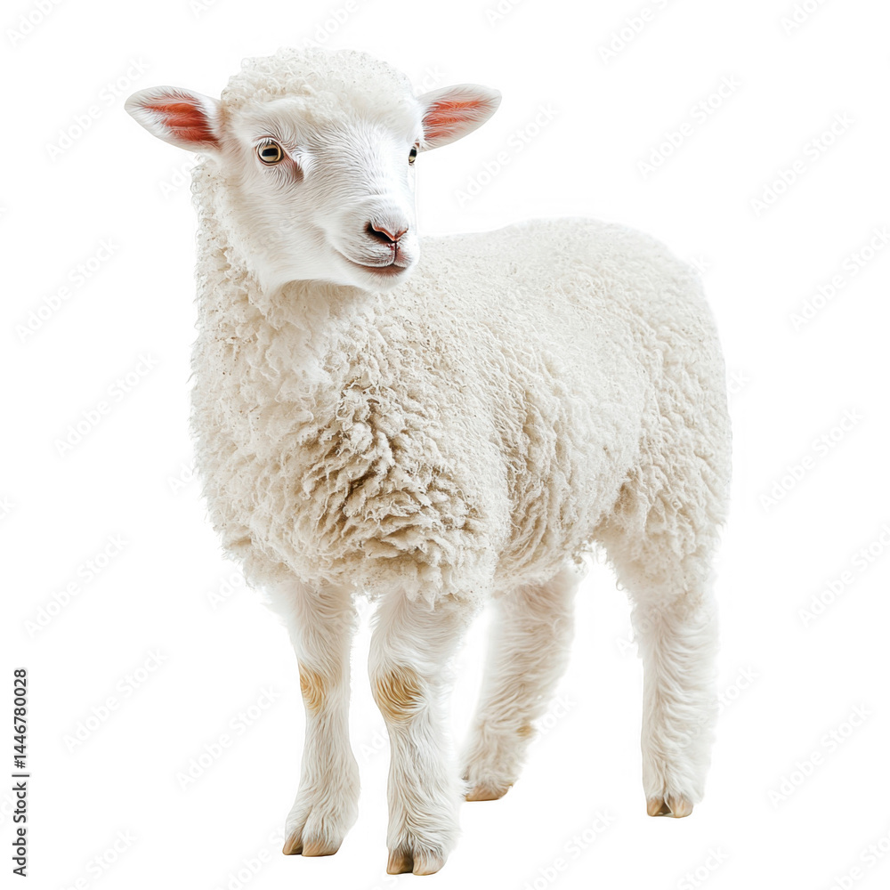 Fototapeta premium White Sheep Farm Animal
