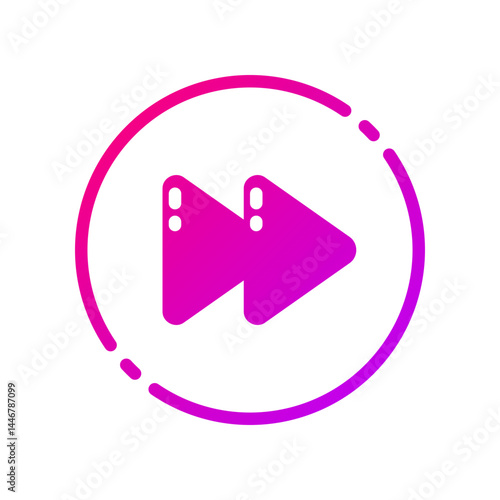 Design Illustration graphic of forward button icon with gradient style. Suitable for UI, mobile design, web design, etc.