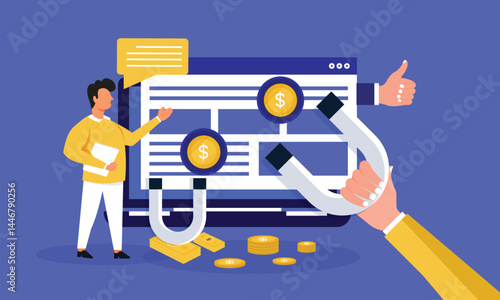 The magnet attracts money concept