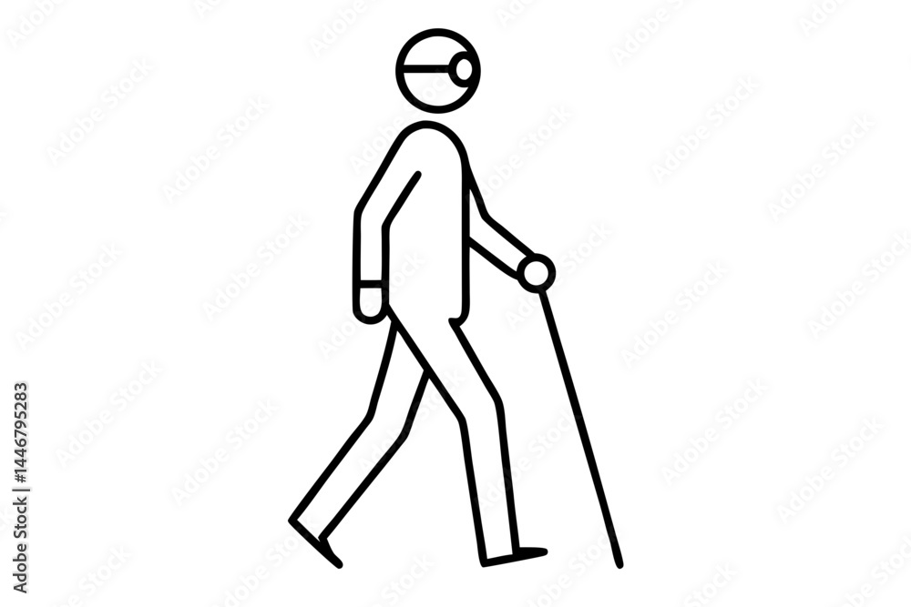 Blind Man Walking silhouette vector illustration Blind Man Walking silhouette vector illustration