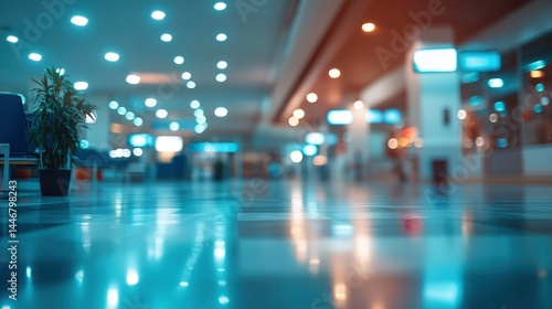 Wallpaper Mural A blurred view of a spacious interior with bright lights and a few people in the background. Torontodigital.ca