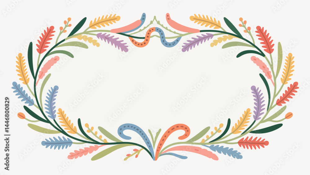 Fototapeta premium liatris pattern, flower vector pattern surrounds the border.