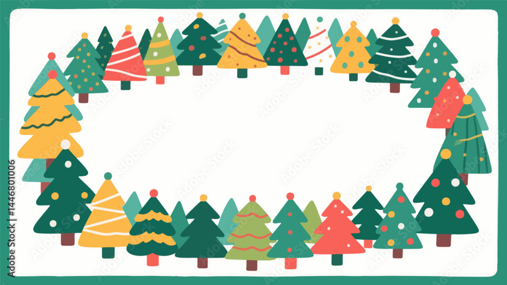 Fototapeta premium Christmas tree Vector pattern
