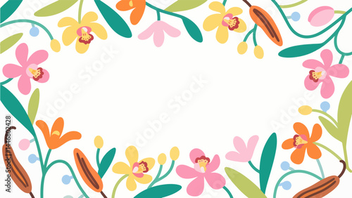 vanilla pattern, flower vector pattern surrounds the border.