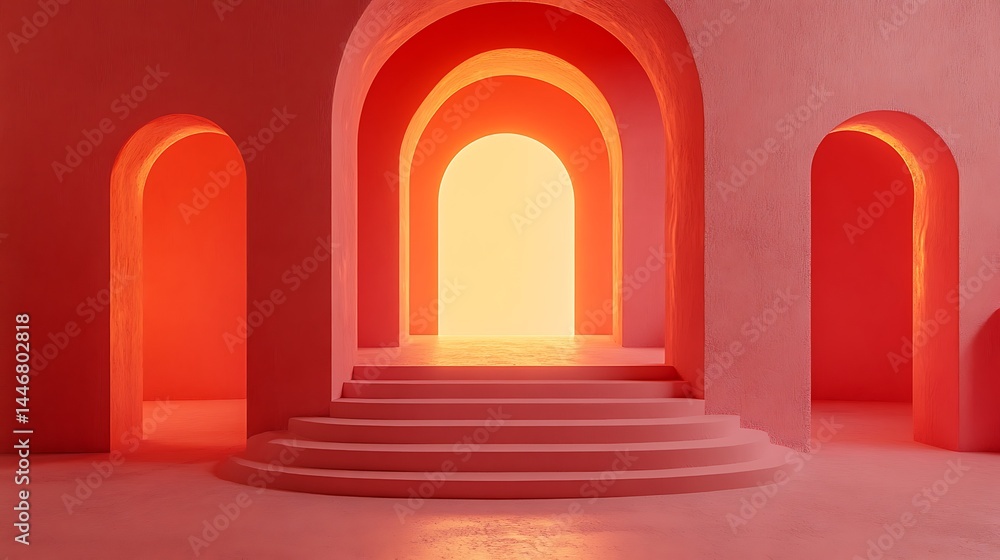 Pink Archway Studio Setting Pink Archway Studio Setting