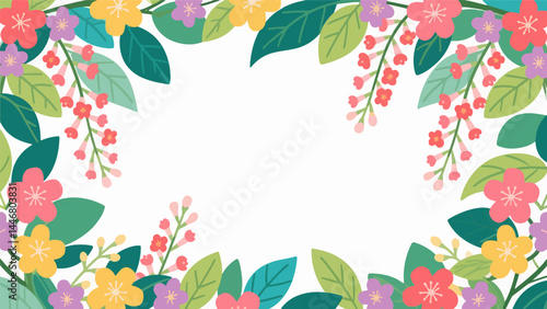 the fruit of Rangoon creeper pattern, flower vector pattern surrounds the border.