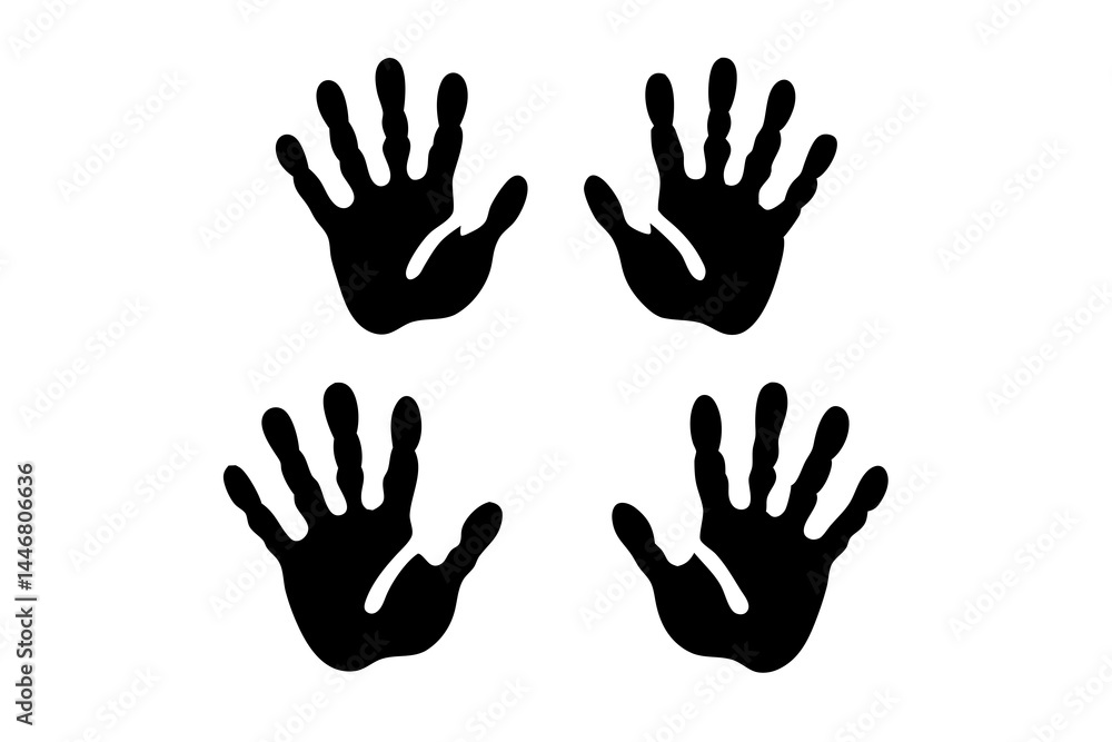 set of Human handprint icon silhouette vector illustration set of Human handprint icon silhouette vector illustration