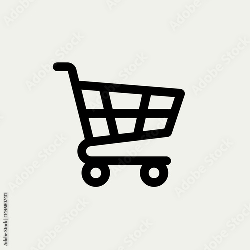 Bold Black Shopping Cart Icon: E-commerce, Retail, Purchase, Online Store, Supermarket, Market, Buy, Shop, Add to Cart, Vector