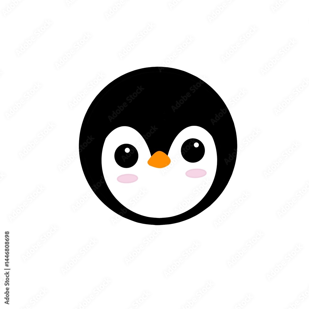 Fototapeta premium Penguin Pattern. Hand drawn animal background.