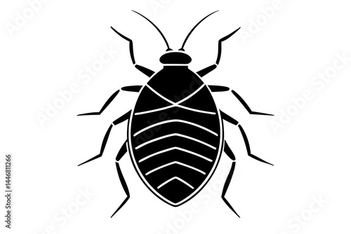 Bedbug silhouette vector illustration