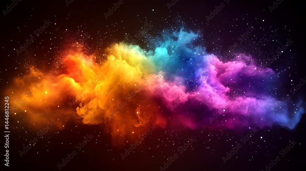 Fototapeta premium Cosmic nebula, vibrant hues
