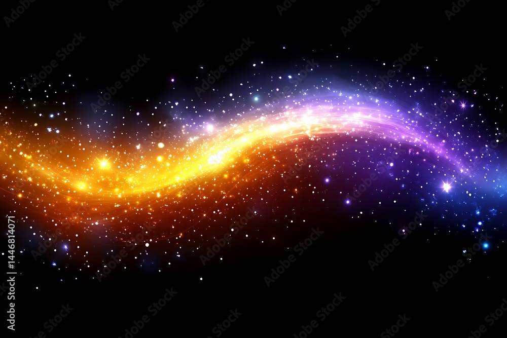 Fototapeta premium Cosmic swirl, fiery orange and cool blue hues