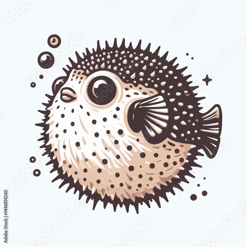 puffer fish vector illustration