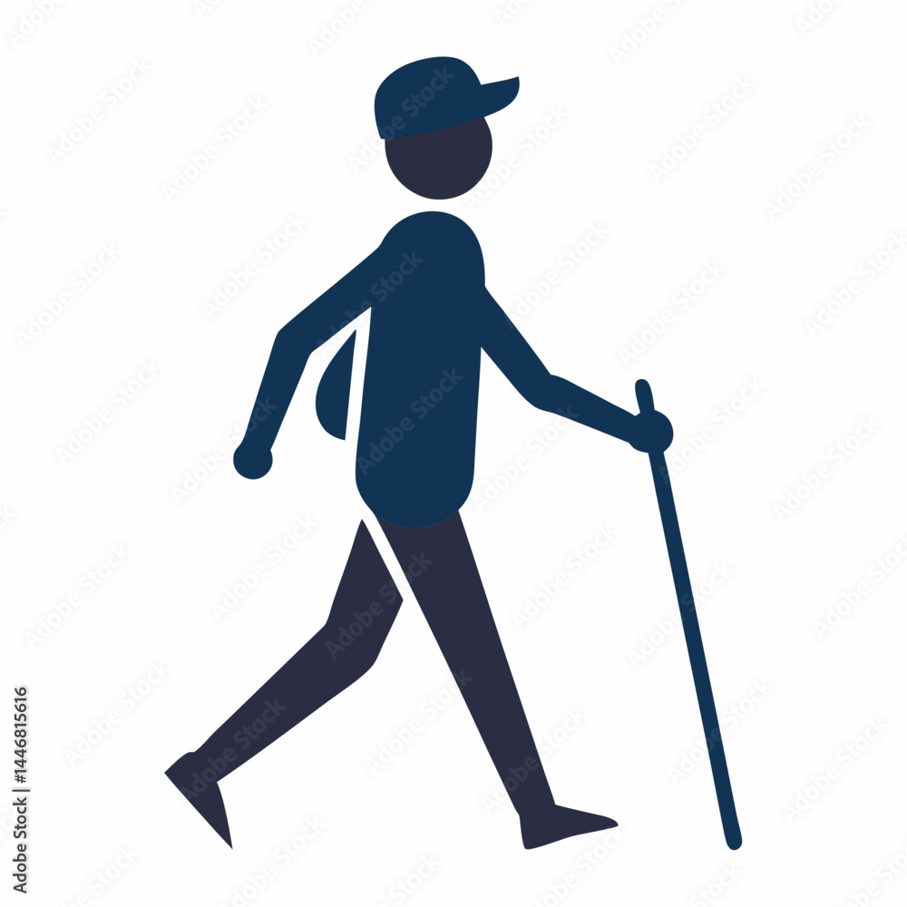 Man Travel With The Walking silhouette vector illustration Man Travel With The Walking silhouette vector illustration