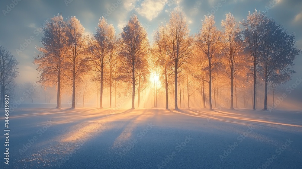 Winter sunrise through frosted trees (1) Winter sunrise through frosted trees (1)
