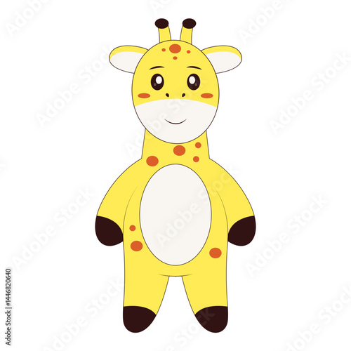 Cute Giraffe Character. Flat Cartoon Vector Illustration.