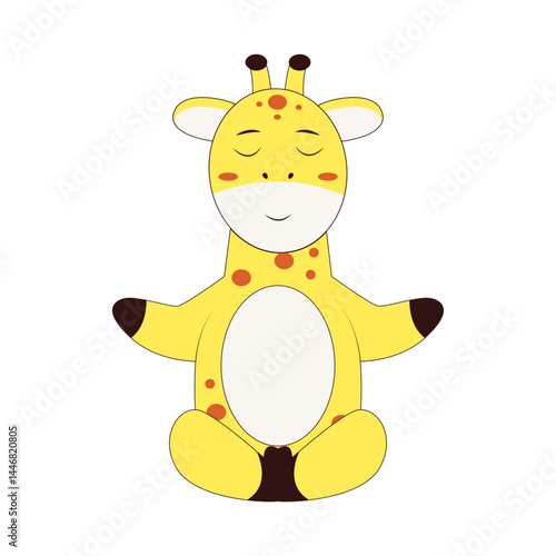 Cute Giraffe Character. Flat Cartoon Vector Illustration.