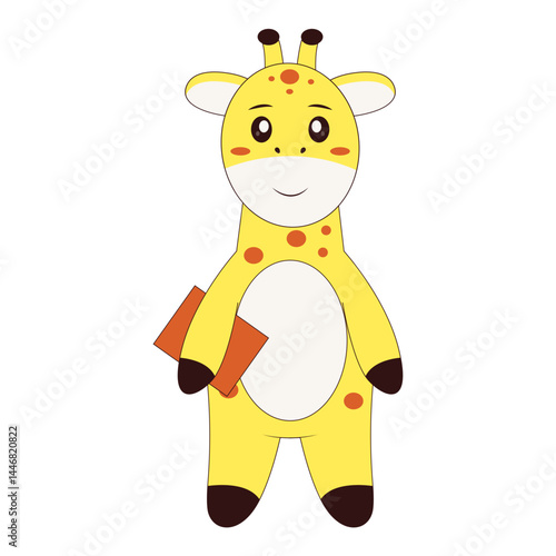 Cute Giraffe Character. Flat Cartoon Vector Illustration.