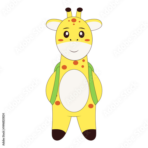 Cute Giraffe Character. Flat Cartoon Vector Illustration.
