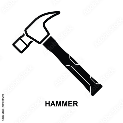 Hammer icon isolated on background vector illustration.