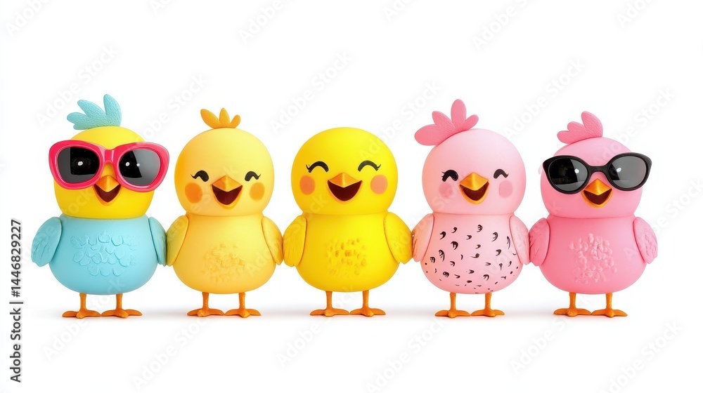 Adorable lineup of whimsical plush chicks in vibrant colors perfect for spring celebrations and adding a touch of joy to creative projects Adorable lineup of whimsical plush chicks in vibrant colors perfect for spring celebrations and adding a touch of joy to creative projects