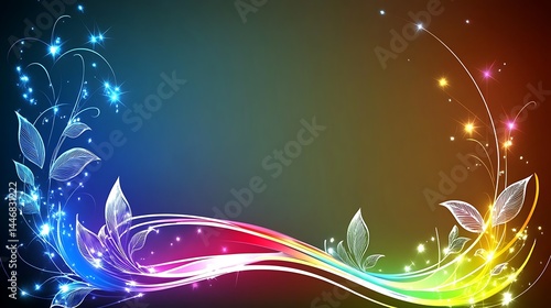 Rainbow Floral Background Design