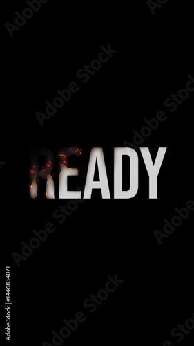 Are you ready burn text animation on vertical video orientation