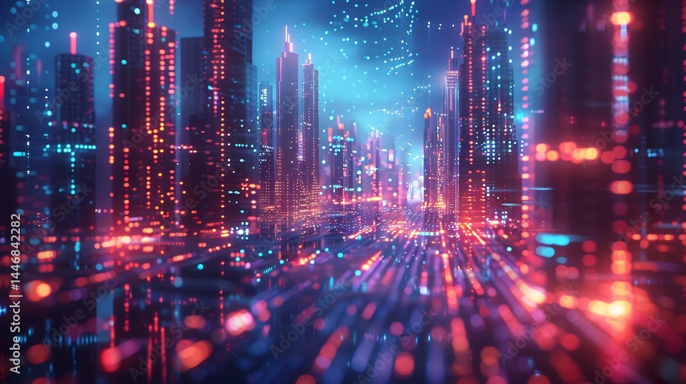 Fototapeta premium Futuristic AI agent generative artificial intelligence concept glowing neural network digital data streams intelligent automation high tech business environment cut out isolated transparent background