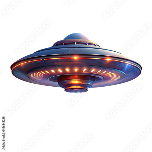 Futuristic UFO Spaceship: Sci-Fi Flying Saucer Illustration