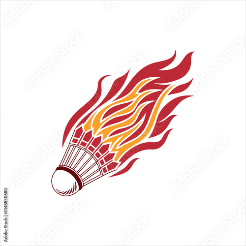 Fierce Flaming Badminton Shuttlecock Logo Design
