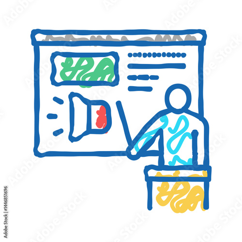 presentation pr icon doodle illustration