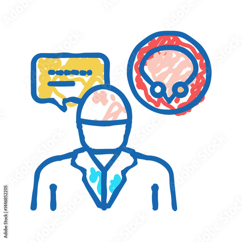 urologist doctor consultation icon doodle illustration