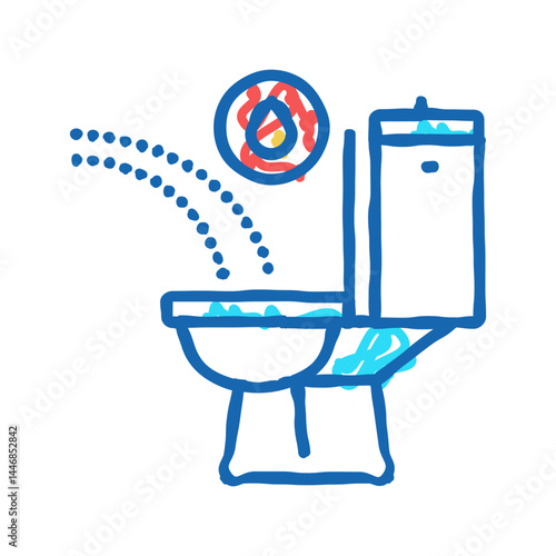 urination with blood icon doodle illustration