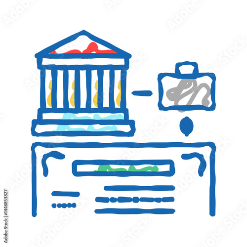 financial company business share icon doodle illustration