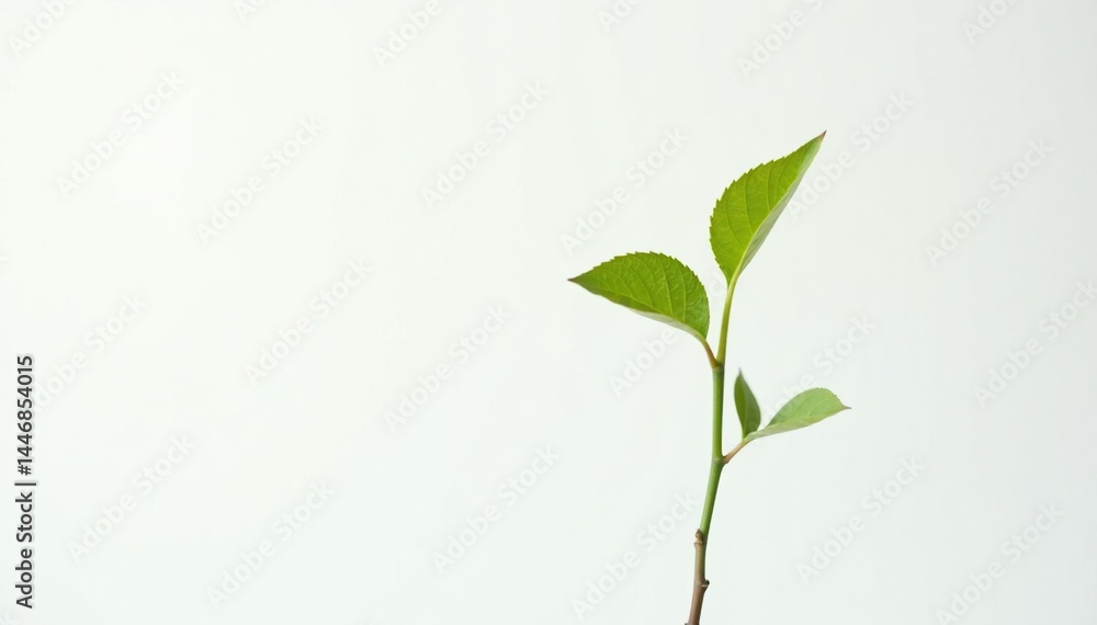 Single, delicate sapling against pure white backdrop , stem, photography Single, delicate sapling against pure white backdrop , stem, photography
