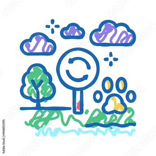 biotope ecosystem icon doodle illustration
