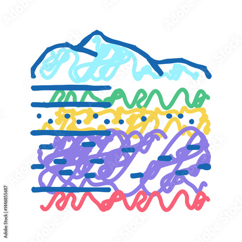 lithosphere ecosystem icon doodle illustration